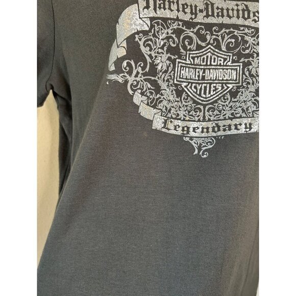 Harley Davidson Metallic Graphic Charlotte NC Grey Tee Shirt Size XL - Picture 5 of 13